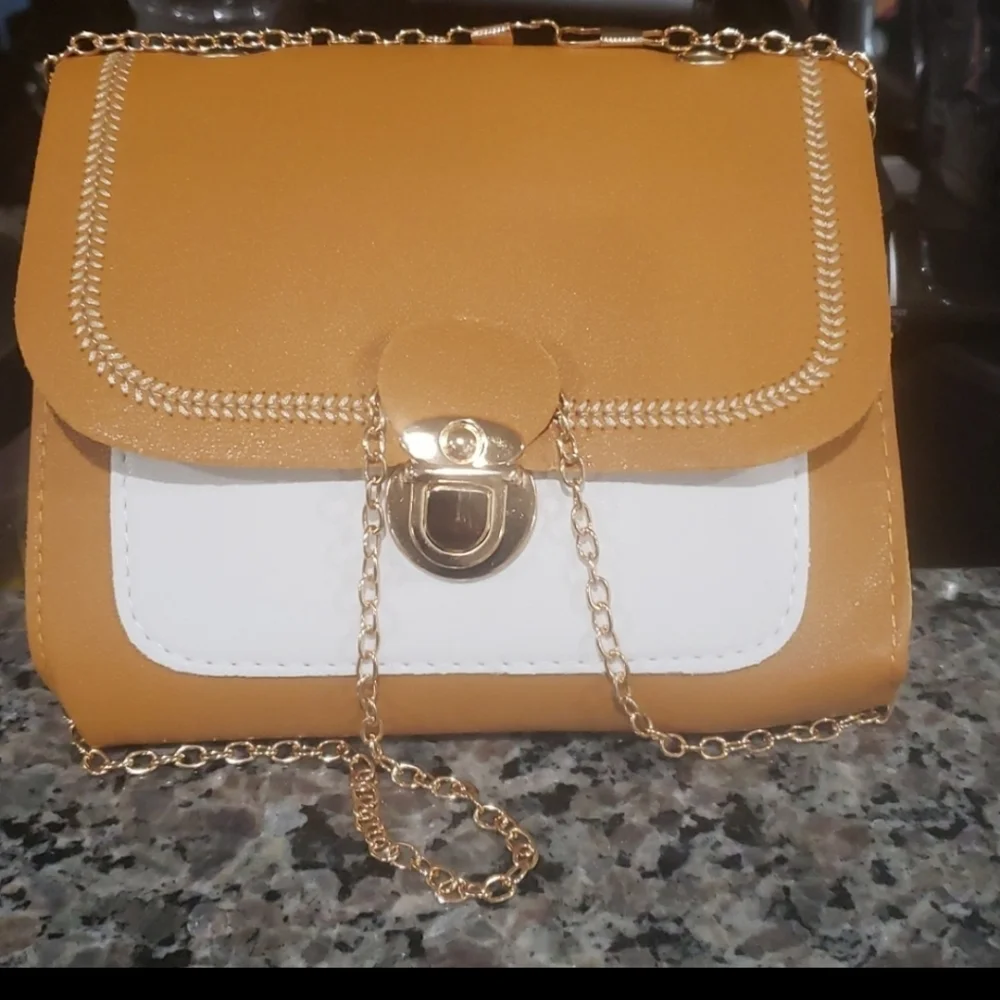 Small fashion bag mini crossbody mustard color - Picture 3 of 17